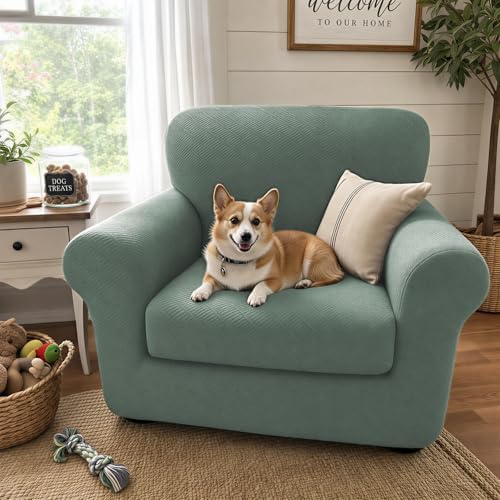 XINEAGE 2-Piece Stretch Armchair Sofa Cover, Washable Couch Covers - Image 3