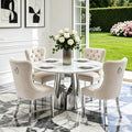 45” Round Dining Table Set For 4, Kitchen Table by Unknown