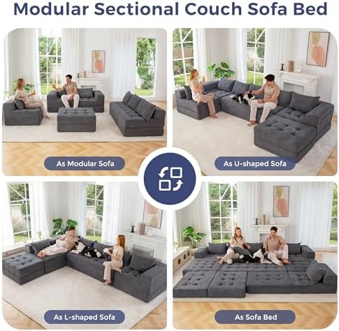 MAXYOYO 7-Seater U-Shaped Modular Sectional Sofa Couch - Image 3