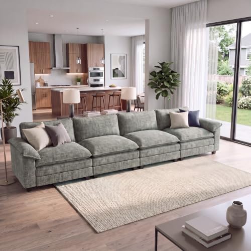Homall 158.6" Cloud Couch, Modular Sectional Sofa, Light Grey by Homall