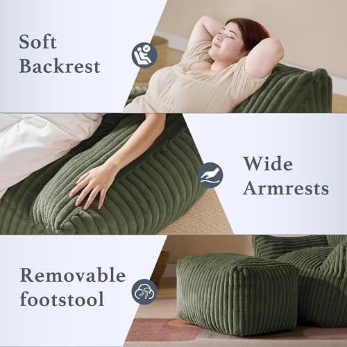 Gericco Oversized Bean Bag Chaise Lounge Chair - Image 4