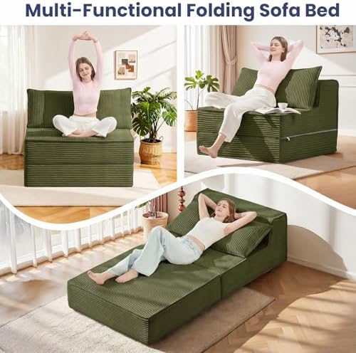 Erament Folding Sofa Bed, Portable Floor Couch Lounge Sofa - Image 6