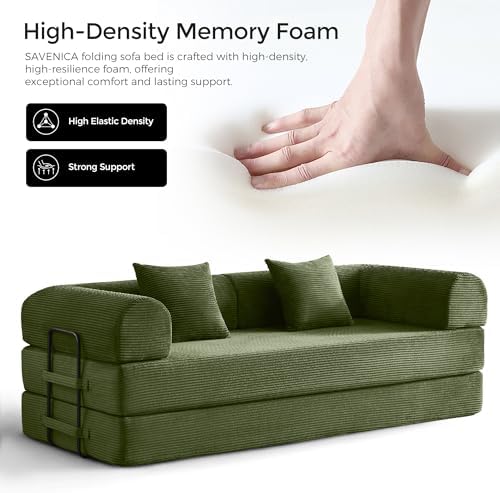 79" Convertible Futon Sofa Bed, Boneless Couch - Image 4