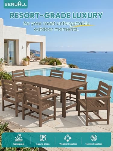 SERWALL Outdoor HDPE Armless Dining Chairs Set of 2, All-Weather Use - Image 6