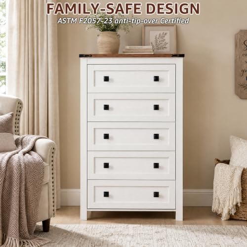 RedLemon Farmhouse 48" 5-Drawer Dresser - Image 3