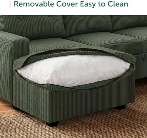HONBAY Corduroy Sectional Sleeper Sofa - Image 6