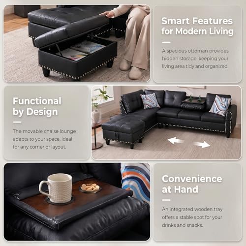 97.5" L-Shaped Modular Sectional Sofa - Image 7
