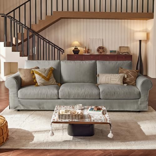 118" Oversized Cloud Couch, Classic Farmhouse Water-Repellent Chenille - Image 3