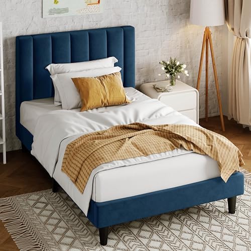 Allewie Twin Bed Frame/Velvet Upholstered Bed Frame - Image 3