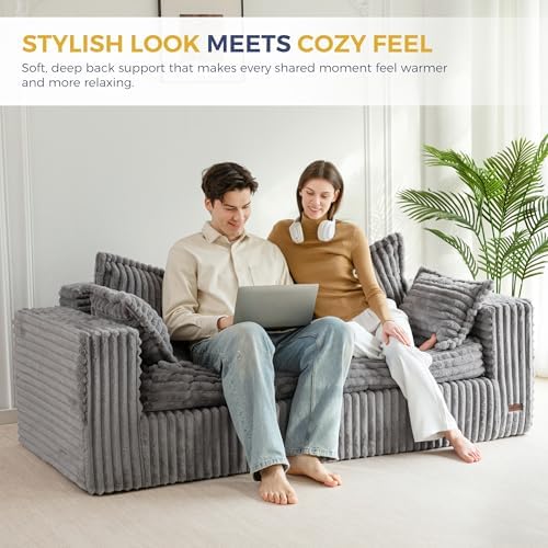 MAXYOYO Boneless Couch, 76-Inch Couch in a Box, Oversized 3-Seater Sofa - Image 3