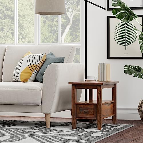 SIMPLIHOME Warm Shaker 14" Wide Solid Wood End Table in Charcoal Brown - Image 2