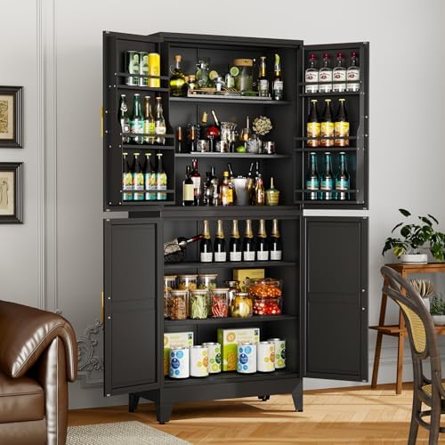 Black Kitchen Pantry Storage Cabinet - Image 5