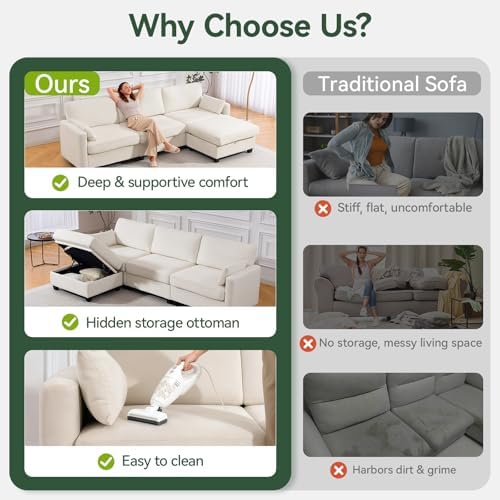 109 Inch Modular Sectional Sofa, L Shaped Couch - Image 6