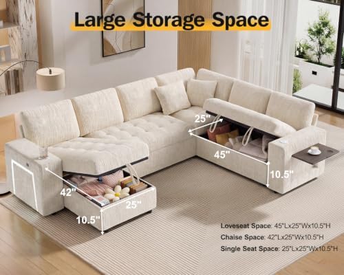 Vipbear 111" Modular Sectional Sleeper Sofa - Image 6