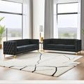 80.5" 2 Piece 3-Seater Velvet Chesterfield Sofa by Unknown