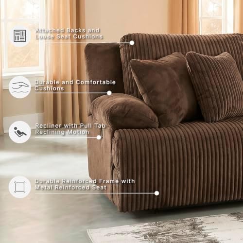 Signature Design by Ashley Reclining Sectional Loveseat Sofa Couch - Image 4