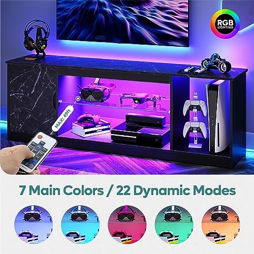 Bestier 57" LED Gaming TV Stand, RGB Light - Image 4