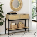Nathan James Virgo Wood Accent Storage Console Sofa Table, by Unknown