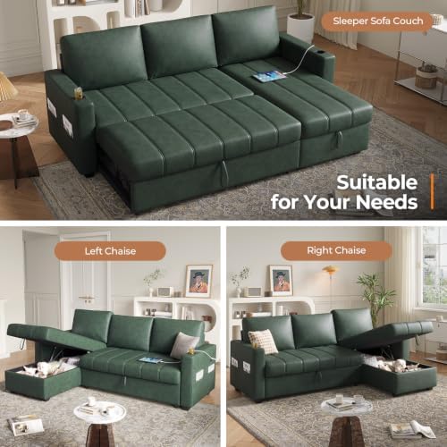 COPIAE 89 inch L-Shaped Sectional Sofa Sleeper - Image 4