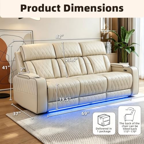 Power Reclining Leather Sectional Sofa - Image 2