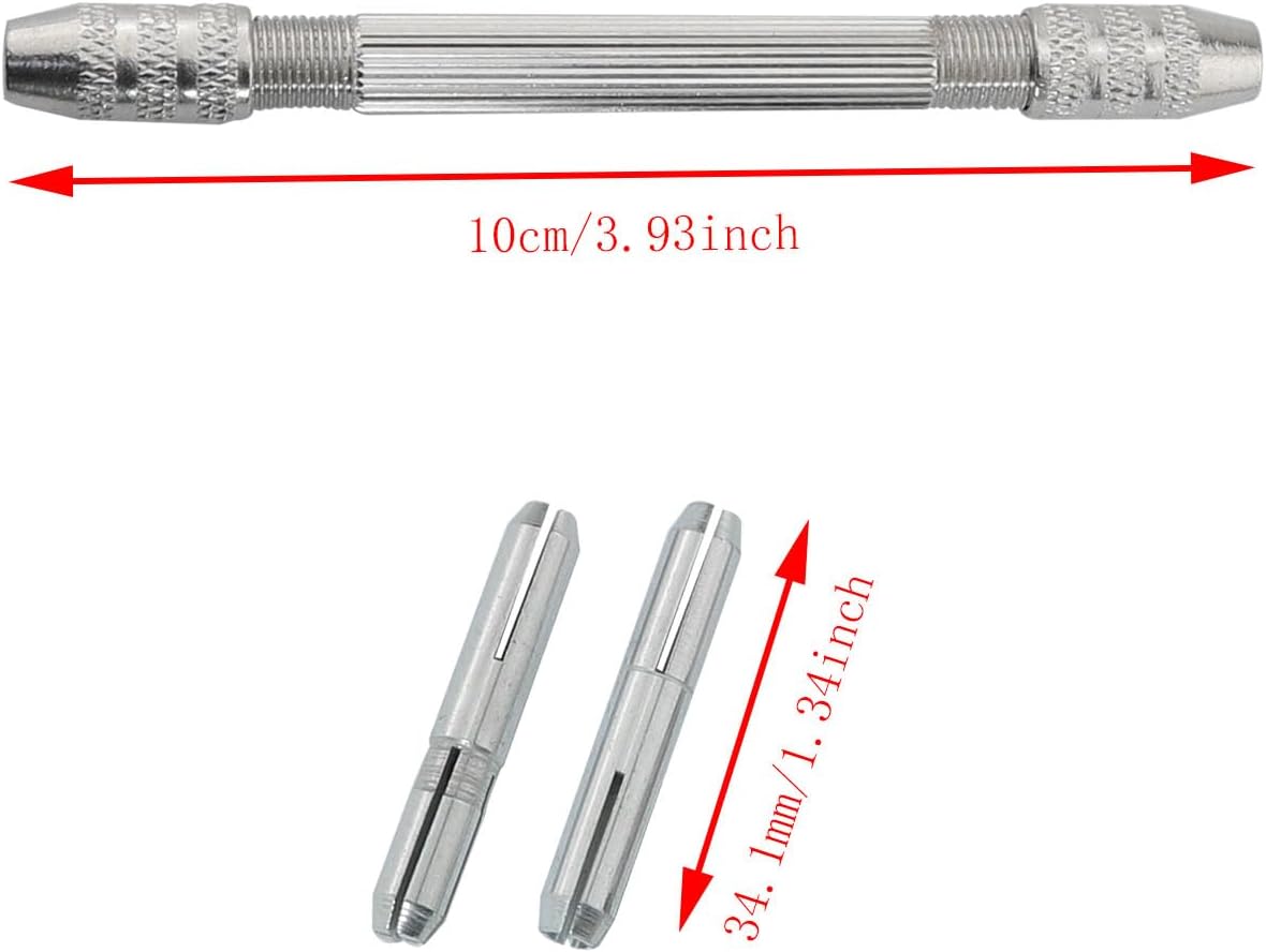3PCS 0.3-3.2mm Double Ended Pin Vise DIY Hand Drill Pin Vise Drill Jewelry Making Tools Resin Drill Wire Twisting Tools for DIY Hairpin Keychain Bracelets Necklace