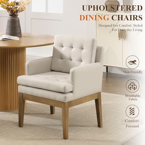 Upholstered Tufted Dining Chairs - Image 3