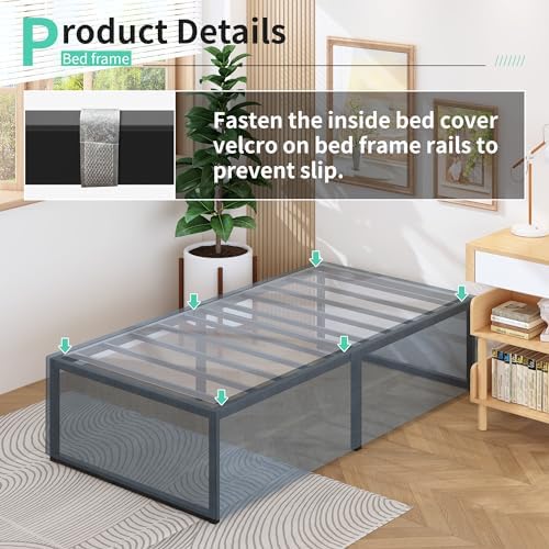 Lutown-Teen 18 Inch Twin Bed Frames - Image 6