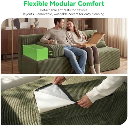 MONVANE 70" Modular Sectional Sofa, Boneless Loveseat - Image 4