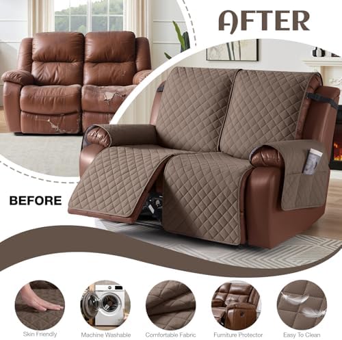 KinCam Waterproof Loveseat Recliner Covers Washable, 2 Seater - Image 5