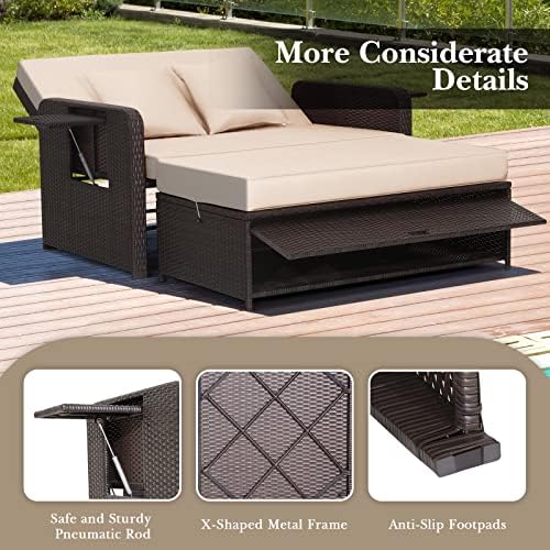 Tangkula Patio Rattan Daybed - Image 4