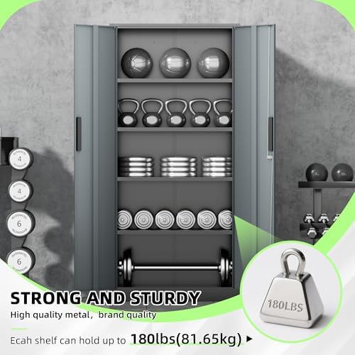 INTERGREAT Metal Storage Cabinet, Tall Metal Cabinet - Image 6