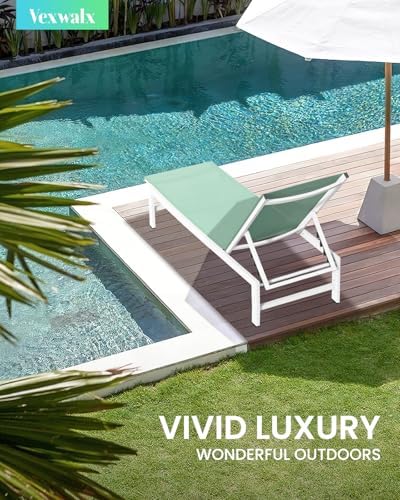 Vexwalx Pool Lounge Chairs Set of 2, Aluminum Lounge Chair Outdoor - Image 2