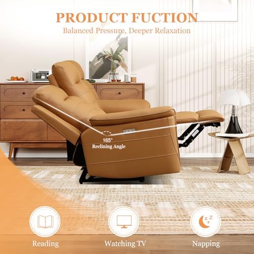 EBELLO Power Recliner Sofa Set, Faux Leather 2 Adjustable Single Recliner - Image 5