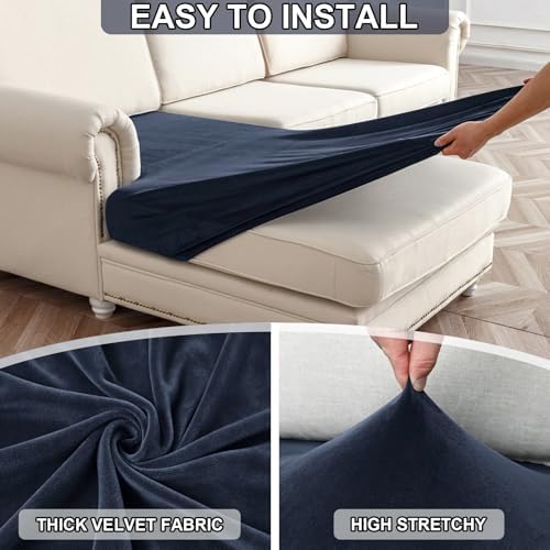 NAISI Waterproof Couch Cushion Covers Thick Velvet Fabric Washable Sofa - Image 5