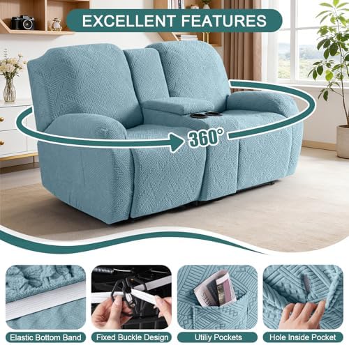 Ruaozz Stretch Loveseat Recliner Cover - Image 5