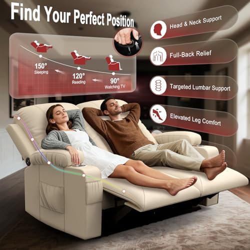 RV Loveseat Recliner Sofa, Reclining Loveseat Wall Hugger Recliners - Image 3