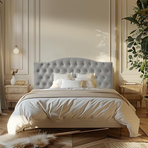Furpopup Velvet Queen Headboard Only, Upholstered Wall Mount - Image 3