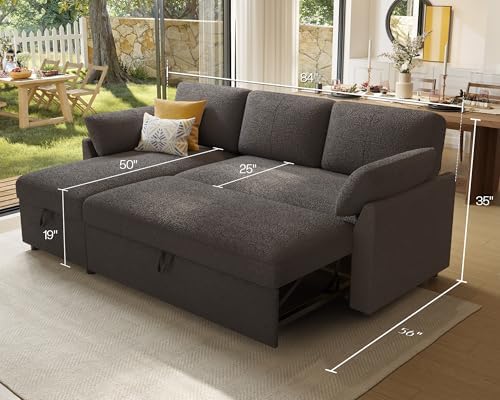 Sofa Bed, Sleeper Sofa with Storage, Pull Out Couch, L Shaped Sofa - Image 2