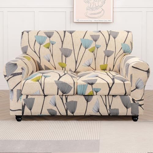 SearchI Stretch Sofa Cover Printed Couch Cover, Floral Pattern 3 Pieces - Image 5