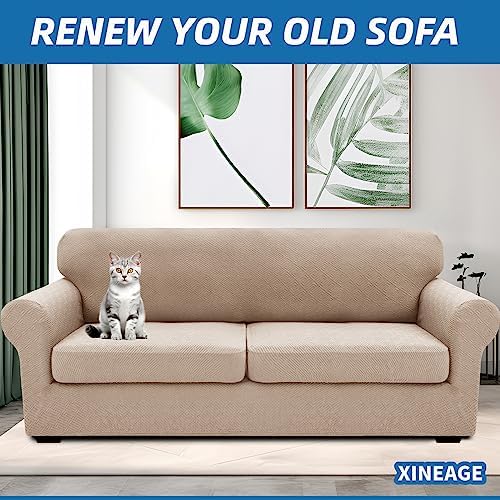 XINEAGE 3-Piece Stretch Sofa Cover, Washable Couch Covers - Image 4