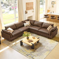 CHITA 118" Leather Super Large Sectional Couches by Unknown