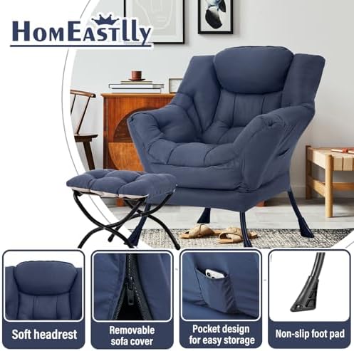 Lazy Chair with Ottoman, Soft Comfy Chair - Image 6