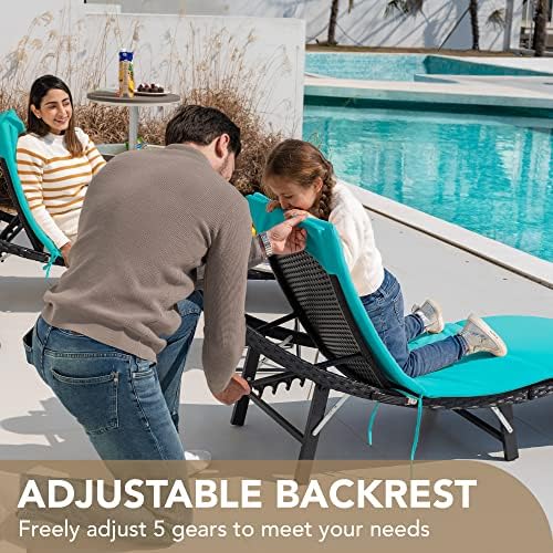 Devoko Patio Chaise Lounge Sets Outdoor Rattan Folding Chaise Lounge - Image 3