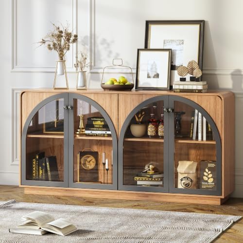Sideboard Buffet Cabinet with Storage, Modern Coffee Bar Liquor Cabinet w/2 - Image 4