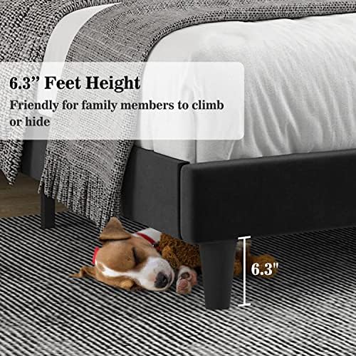 Allewie Queen Bed Frame/Velvet Upholstered Bed Frame - Image 6