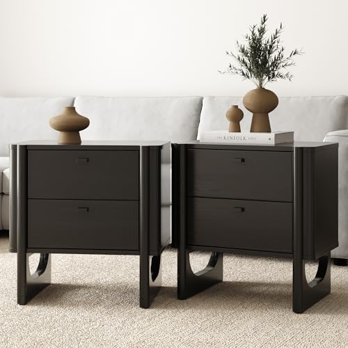 Nathan James Solace Mid Century Modern 2 Drawer Nightstand by Unknown