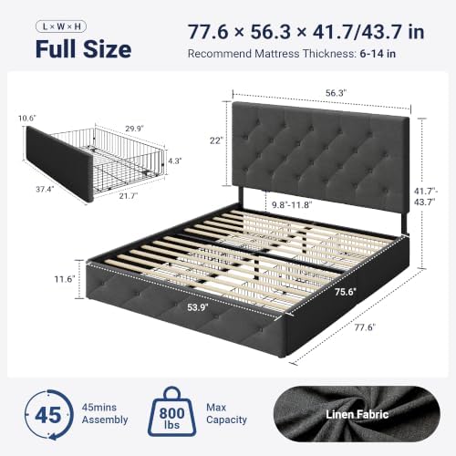 Allewie Full Size Storage Bed Frame - Image 2