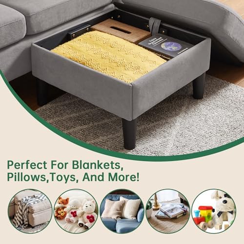 80" L Shaped Couch with Storage, Small Sectional Couches - Image 6