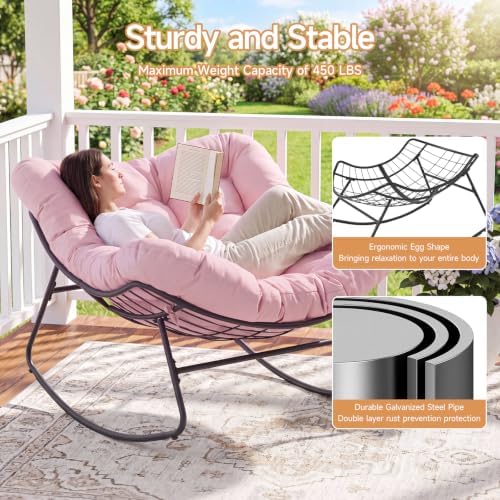 Papasan Rocking Chair, Oversized Outdoor Egg Chair - Image 5