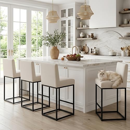 VESCASA Linen 27 inches Counter Height Bar Stools - Image 7